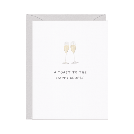 Champagne Toast — Classic Wedding Congrats Card - Dear John
