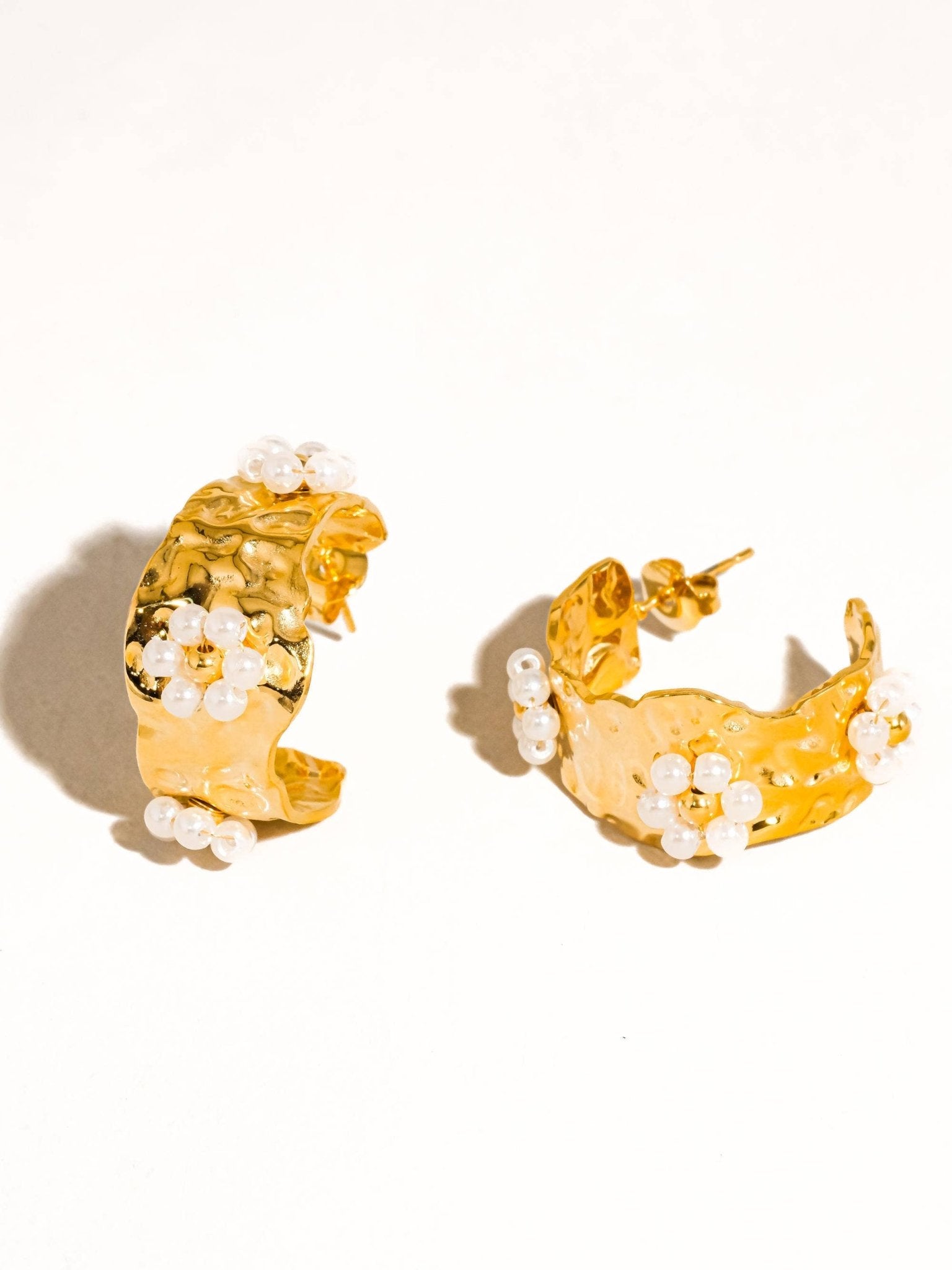 Charme 18K Gold Non - Tarnish Vintage Floral Hoop Earring - Dear John