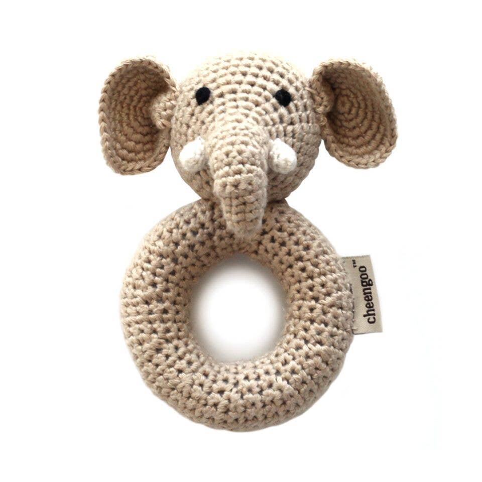 Cheengoo - Elephant Ring Hand Crocheted Rattle - Dear John