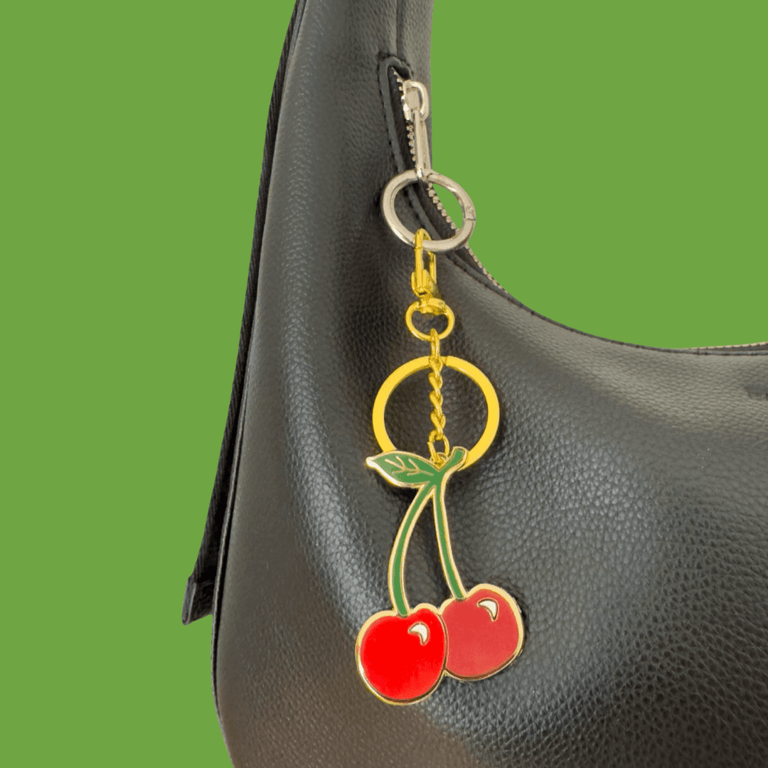 Cherries Enamel Bag Charm & Keychain - Dear John