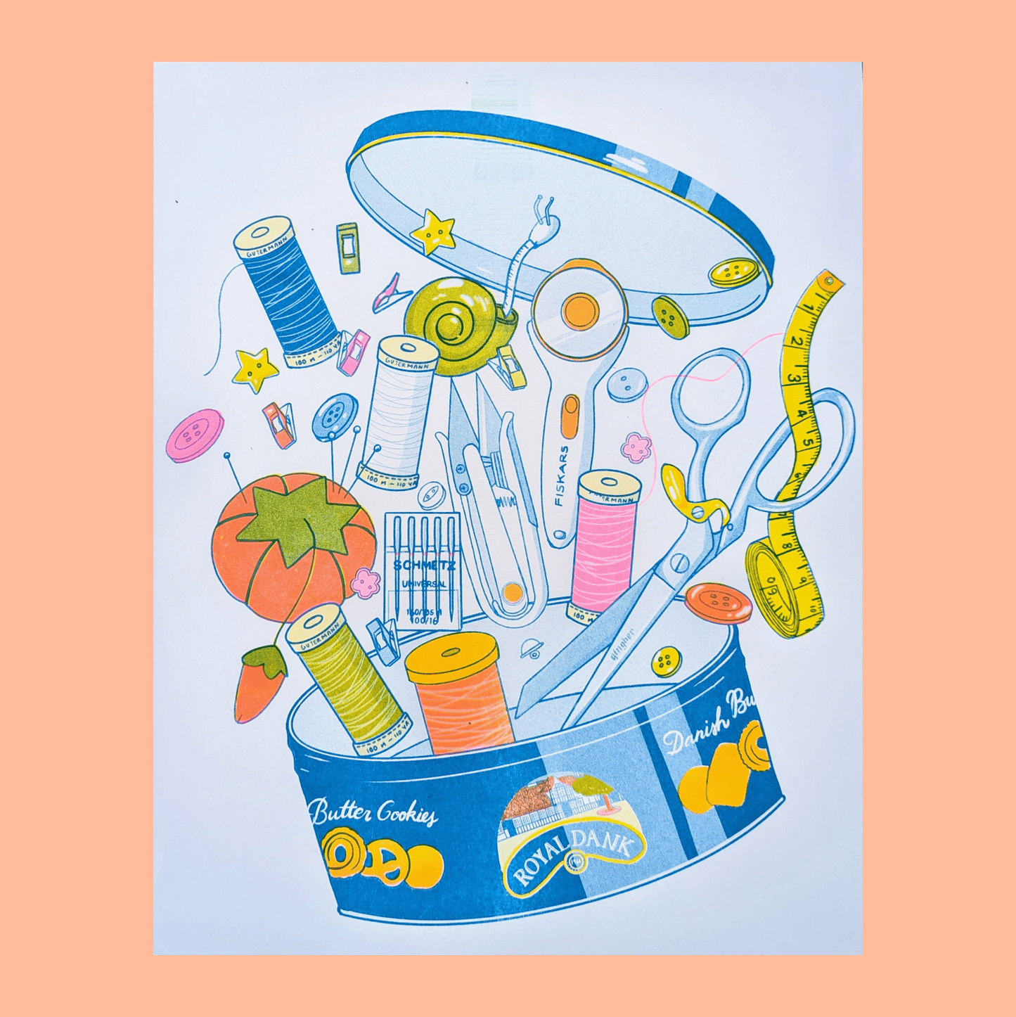 Christina Hu - Butter Cookie Sewing Supplies | Risograph Print - Dear John