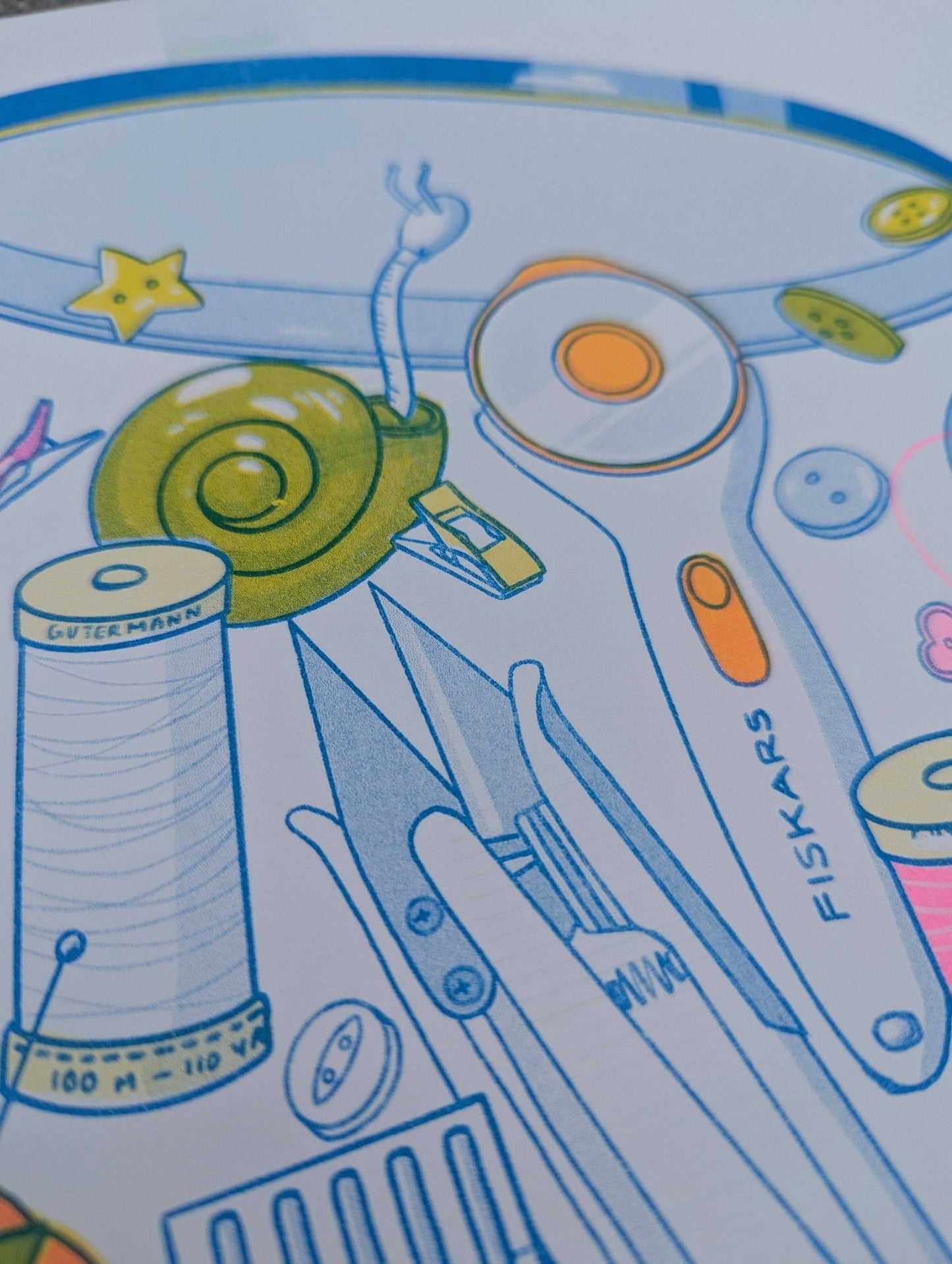 Christina Hu - Butter Cookie Sewing Supplies | Risograph Print - Dear John