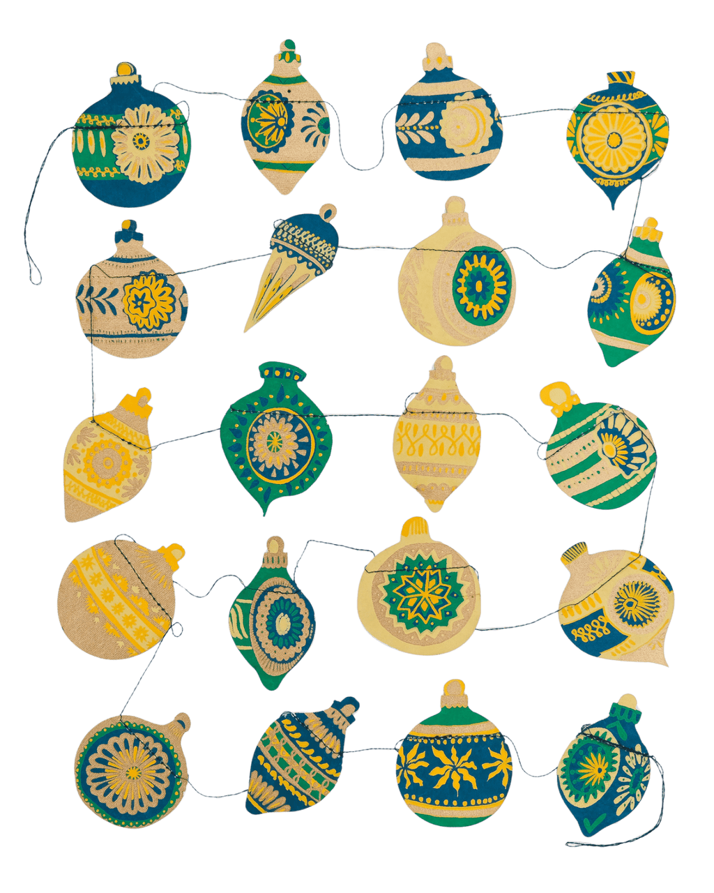 Christmas Ornaments Sewn Garland - Dear John
