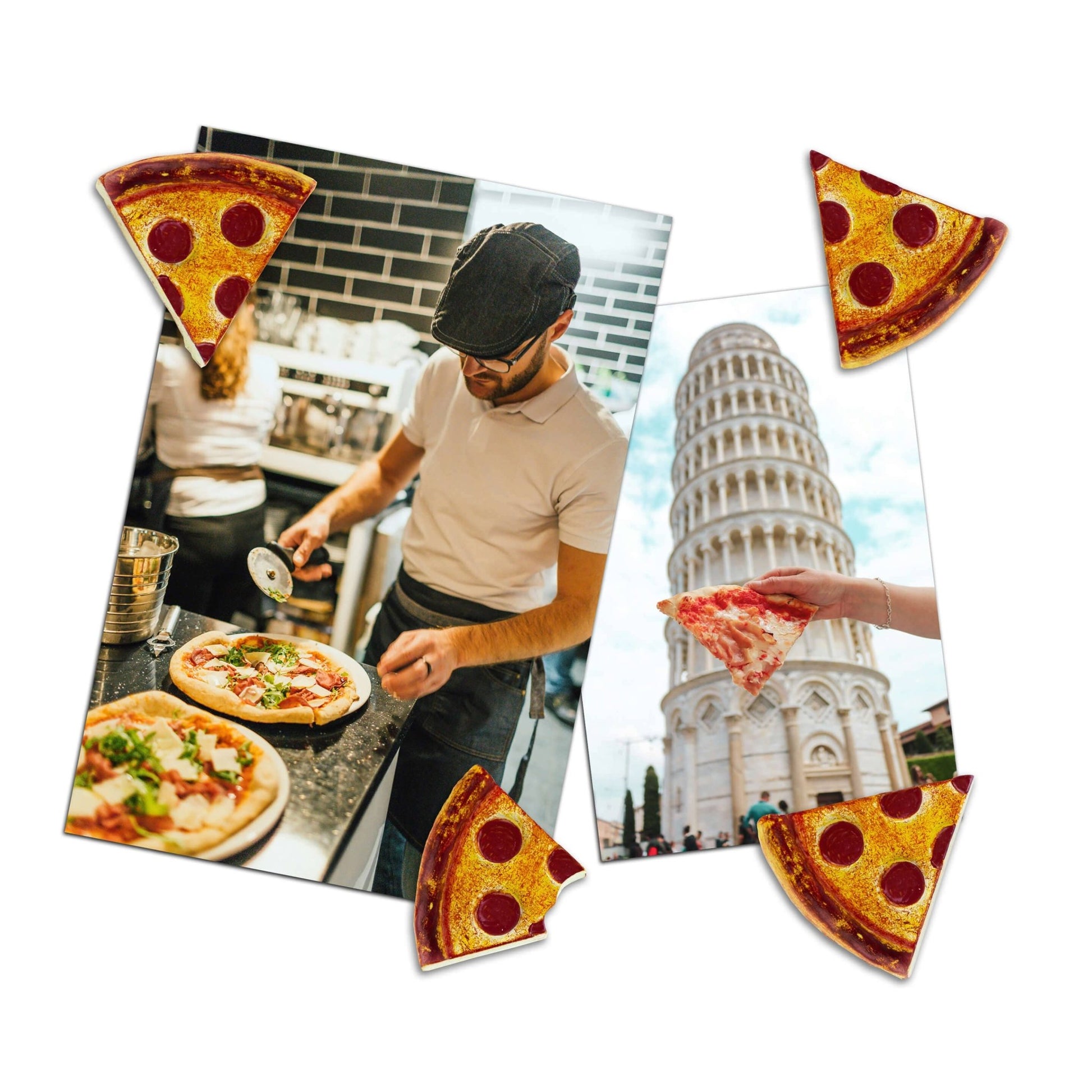 Colorful PIZZA magnets ICONIC packaging s/4 - Dear John
