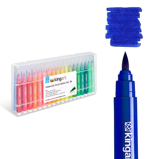 Coloring Soft Tip Brush Markers - Water-Based Ink - 36 Colors - Dear John