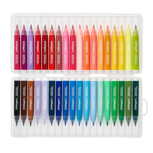 Coloring Soft Tip Brush Markers - Water-Based Ink - 36 Colors - Dear John