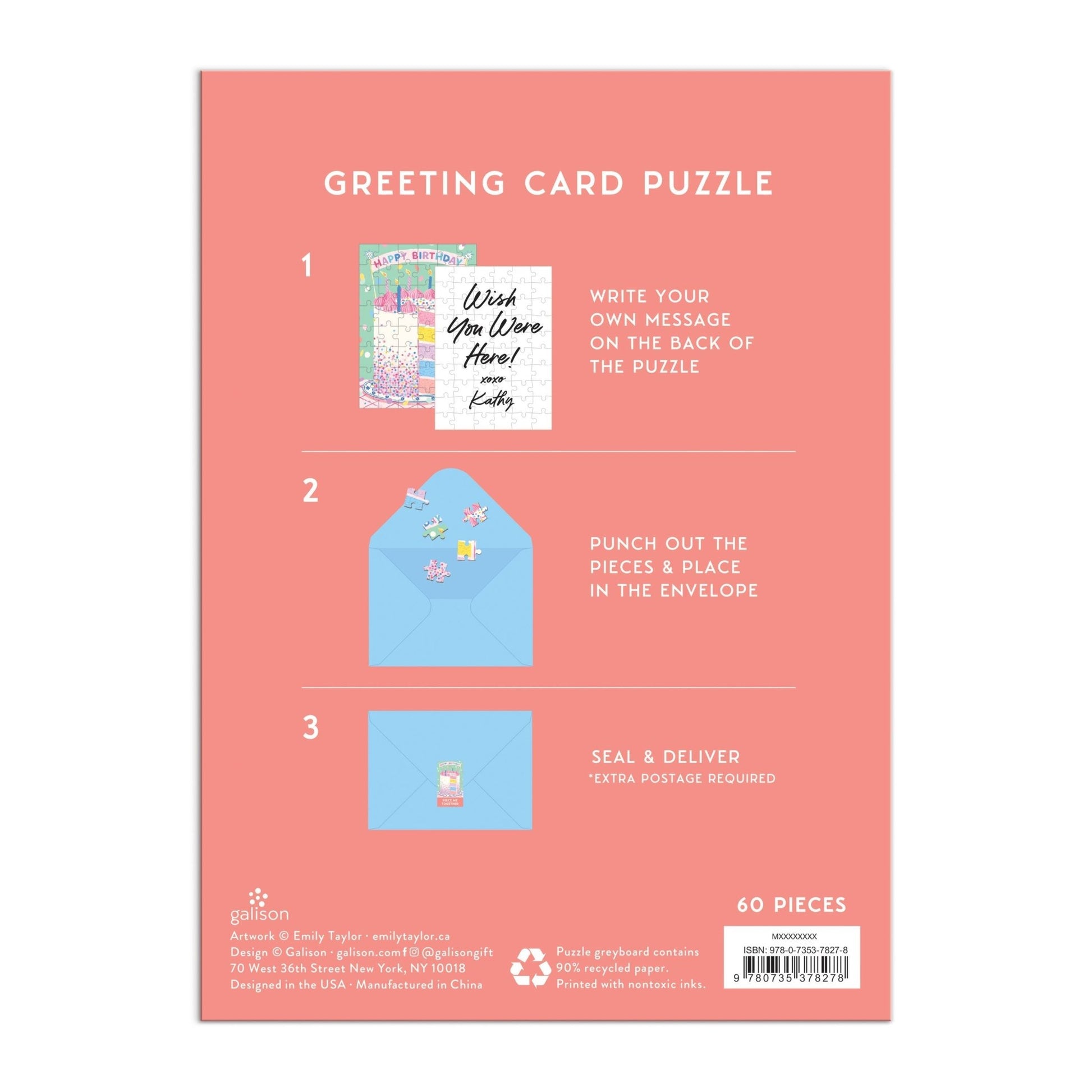 Confetti Birthday Cake Greeting Card Puzzle - Dear John