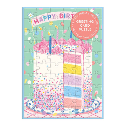 Confetti Birthday Cake Greeting Card Puzzle - Dear John