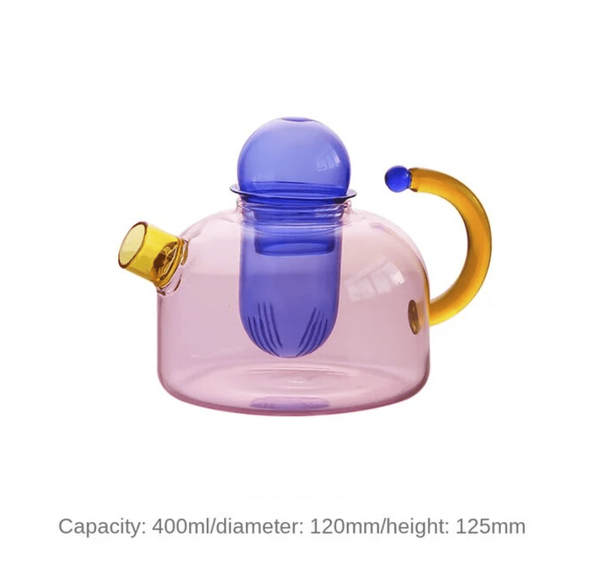 Contrasting Color Heat Resistant Glass Teapot and Cups - Dear John