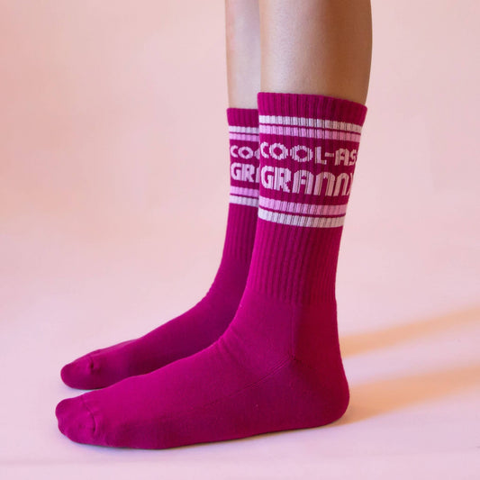 Cool Ass Granny Striped Ribbed Crew Socks — 100% Organic Cotton - Dear John