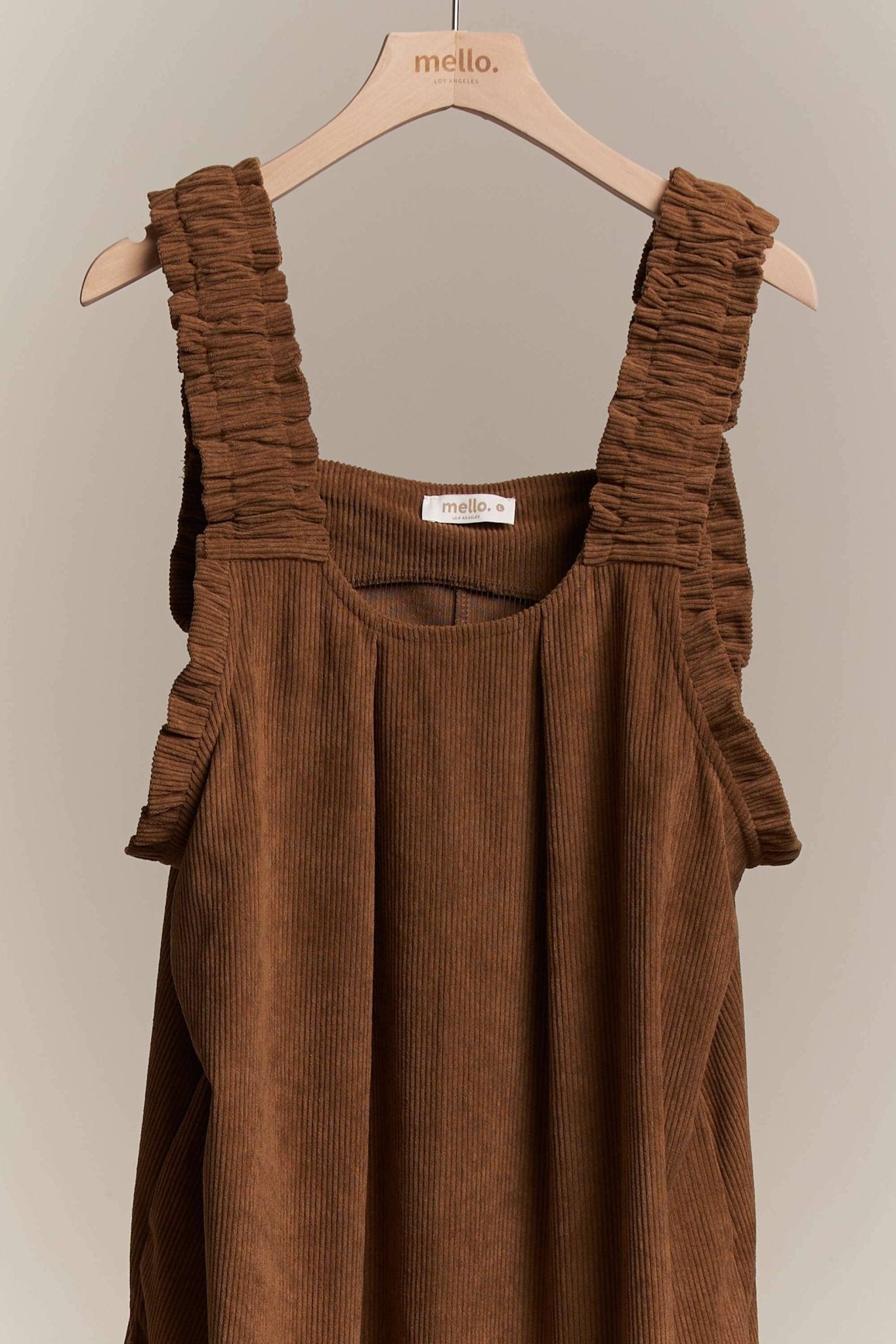 Corduroy Elasti Sleeve Loose Fit A Line Dress - Dear John
