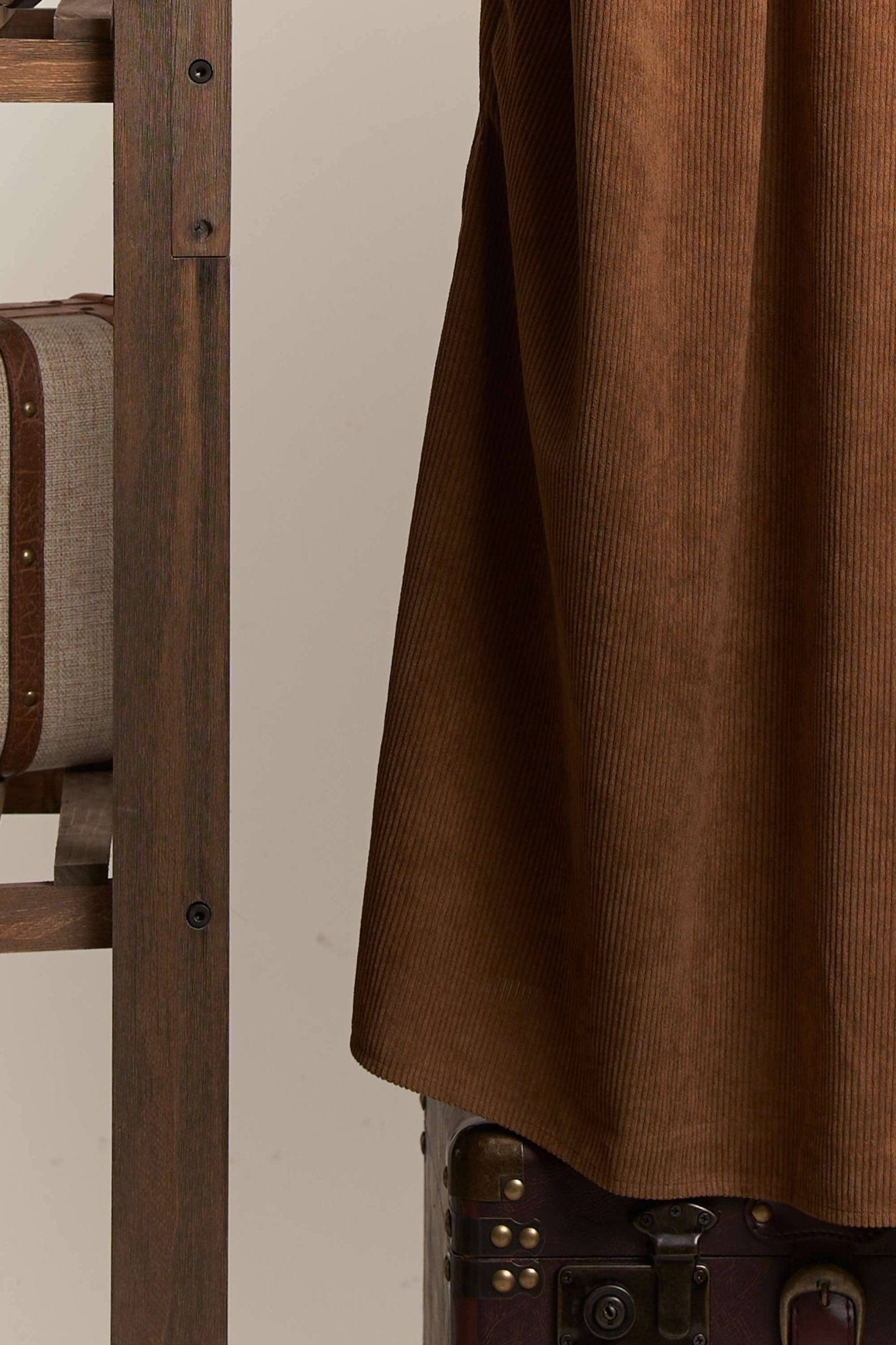 Corduroy Elasti Sleeve Loose Fit A Line Dress - Dear John
