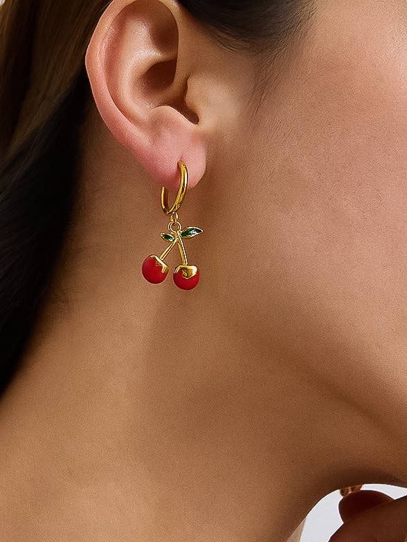 Côte 18K Gold Non - Tarnish Vintage Cherry Earring - Dear John