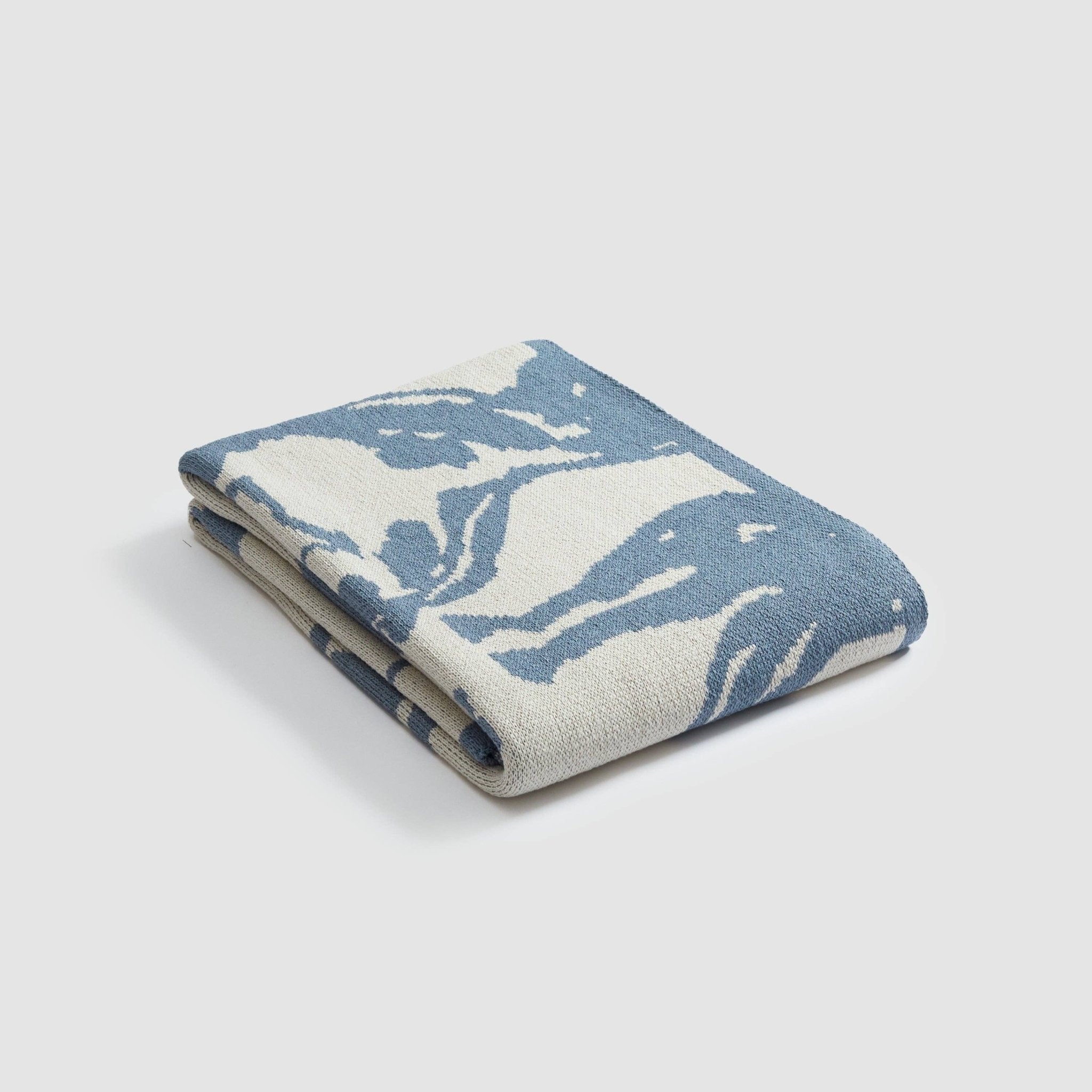 Cotton Sustainable Knit Throw Blanket - Equestrian Abstract Horse - Dear John