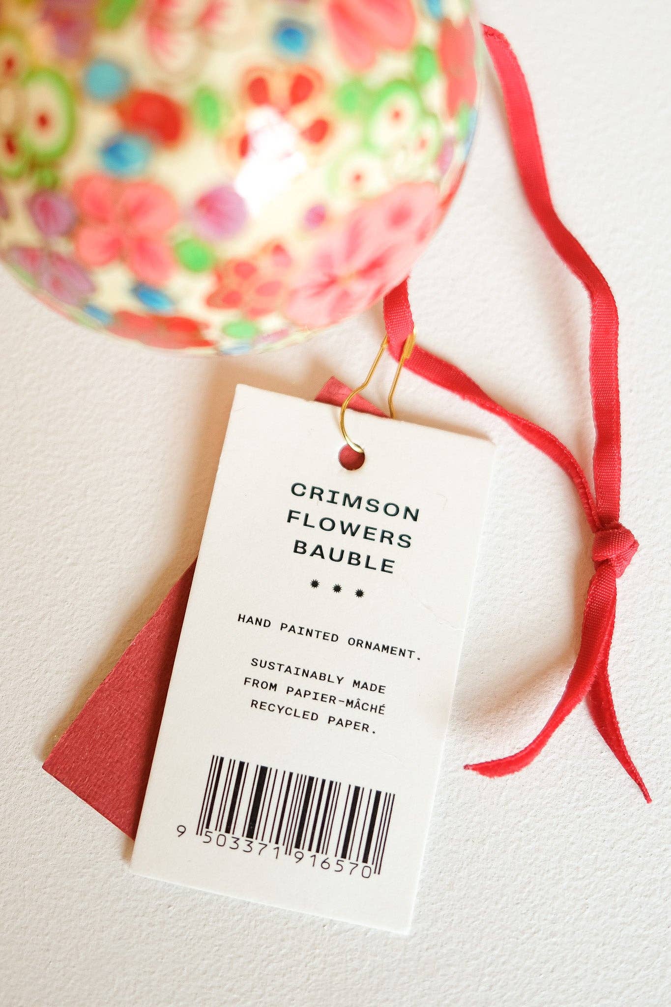 Crimson Flowers Bauble - Dear John