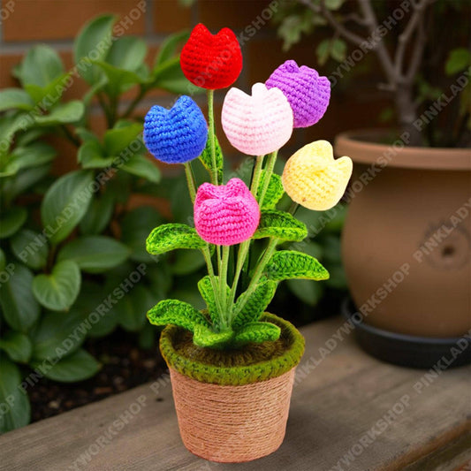 Crochet Tulip Plant | Handmade Colorful Tulips - Dear John