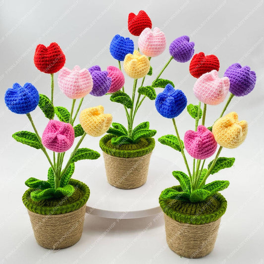 Crochet Tulip Plant | Handmade Colorful Tulips - Dear John