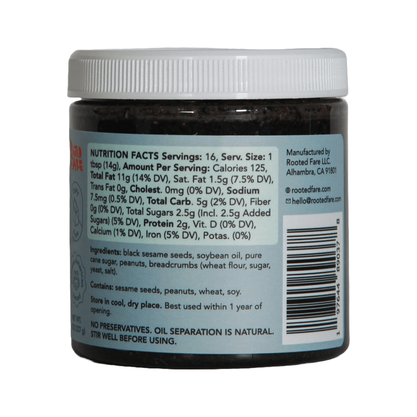 Crunchy Black Sesame Butter | 8oz - Dear John