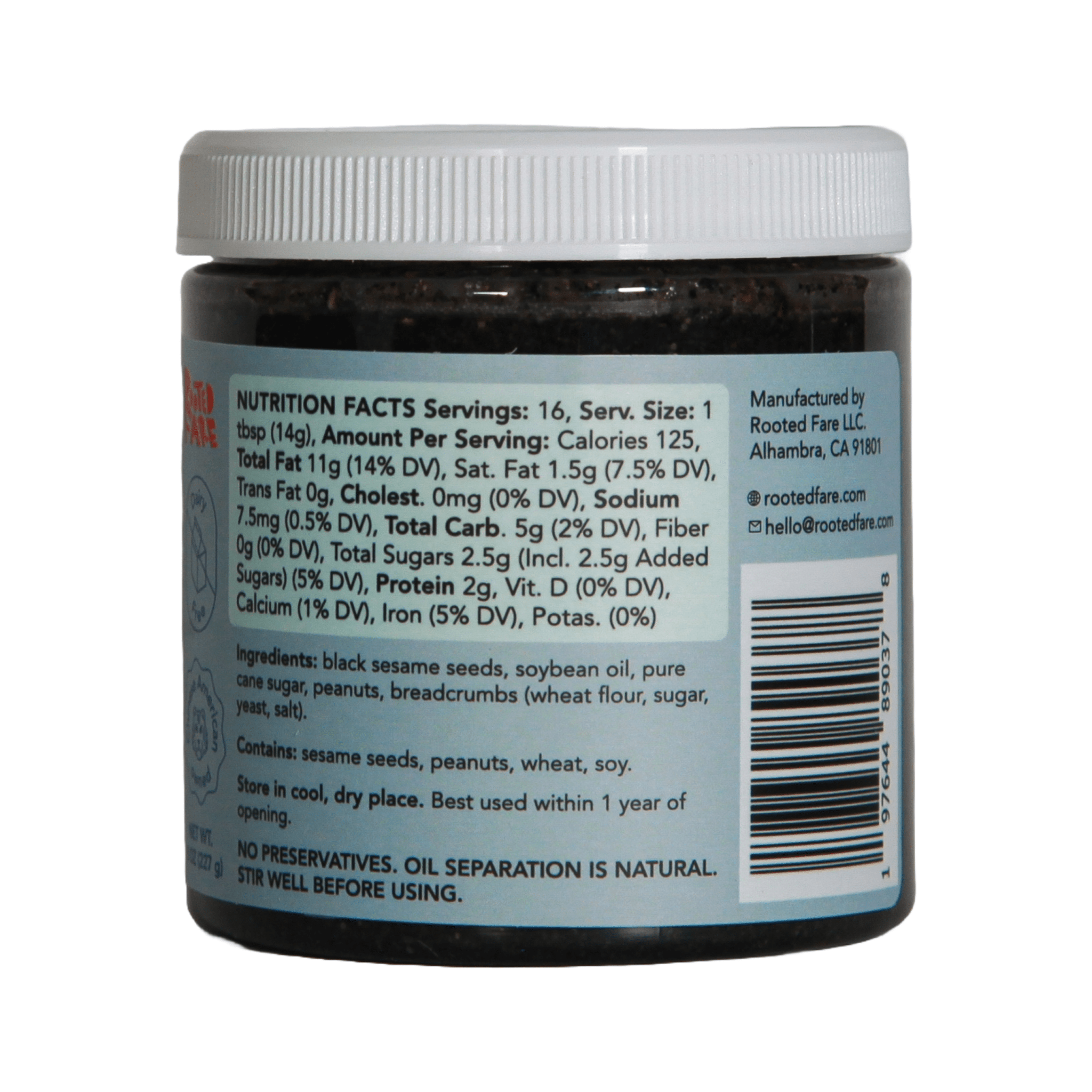 Crunchy Black Sesame Butter | 8oz - Dear John