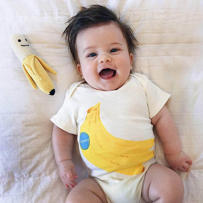 Organic Banana Baby Rattle — Handmade