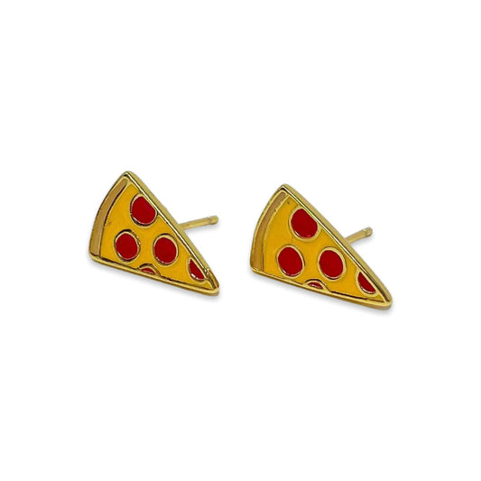 Pizza Enamel Earrings — Jenny Lemons