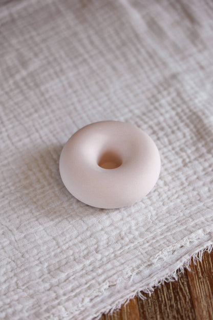 Donut candle holder - handmade