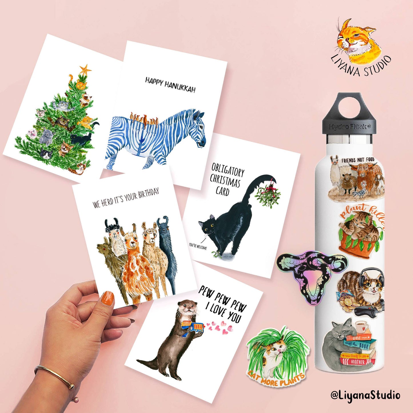 Liyana Studio - Cats Couple Adventure Funny Anniversary Card