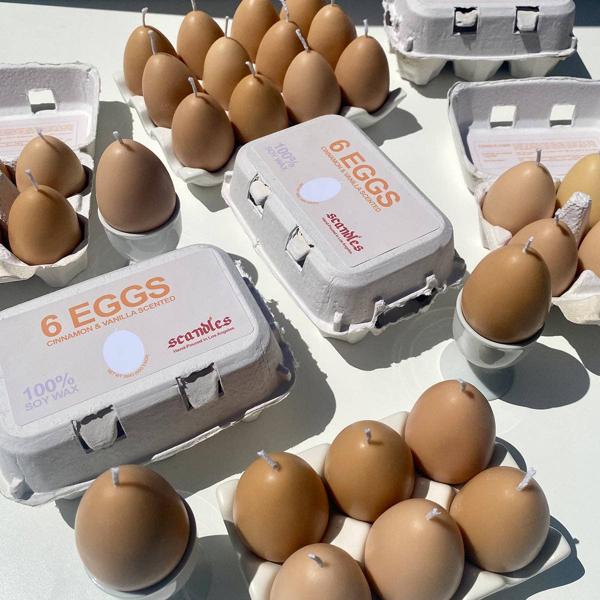 Egg-Shaped Candles — Half Dozen (Cinnamon & Vanilla, Soy Wax)