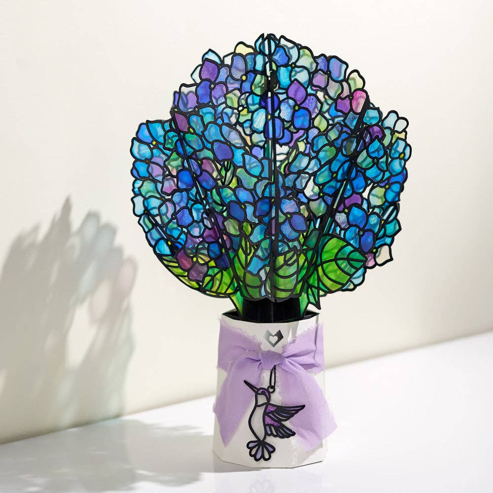 Lovepop Cards - Sunlit Hydrangeas Suncatcher Bouquet 12 x 8.5"