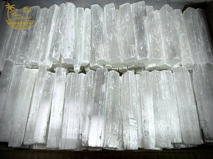 Selenite Crystal Wand — 4" Polished (Ethically Sourced, Morocco)
