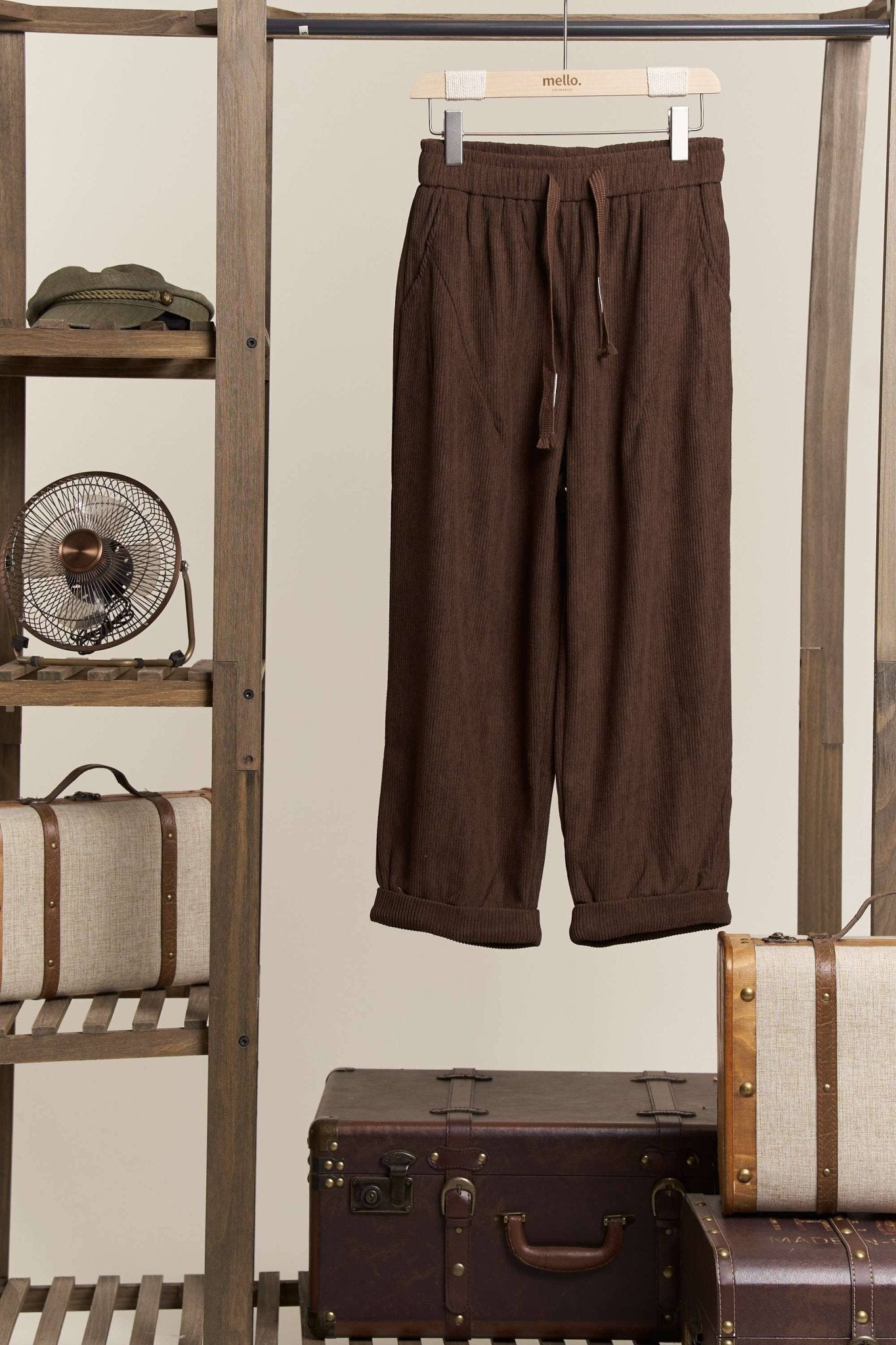 Daddy Fit Corduroy Baggy Pants with Elastic Waist - Dear John