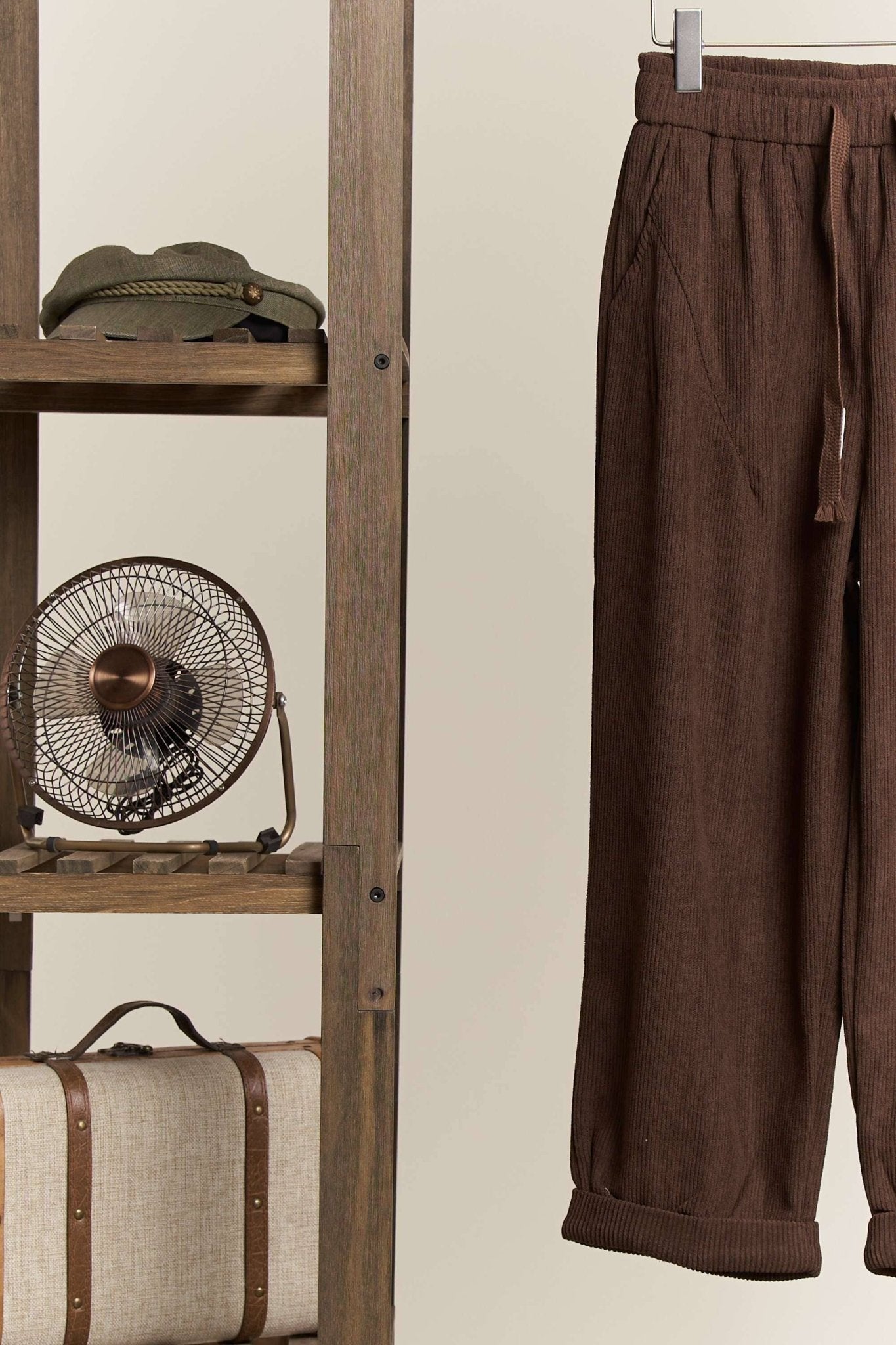 Daddy Fit Corduroy Baggy Pants with Elastic Waist - Dear John