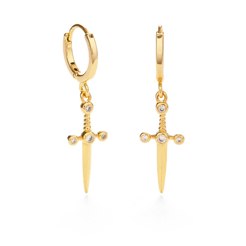 Dagger Huggie Hoops - Dear John