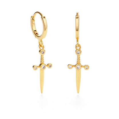 Dagger Huggie Hoops - Dear John