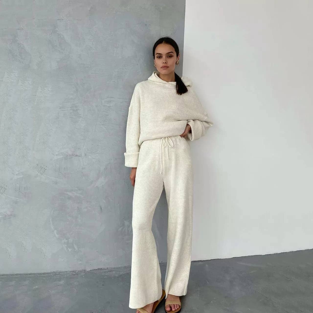 Daily Sweater Set | Soft Stretch Knit Lounge Set - Dear John