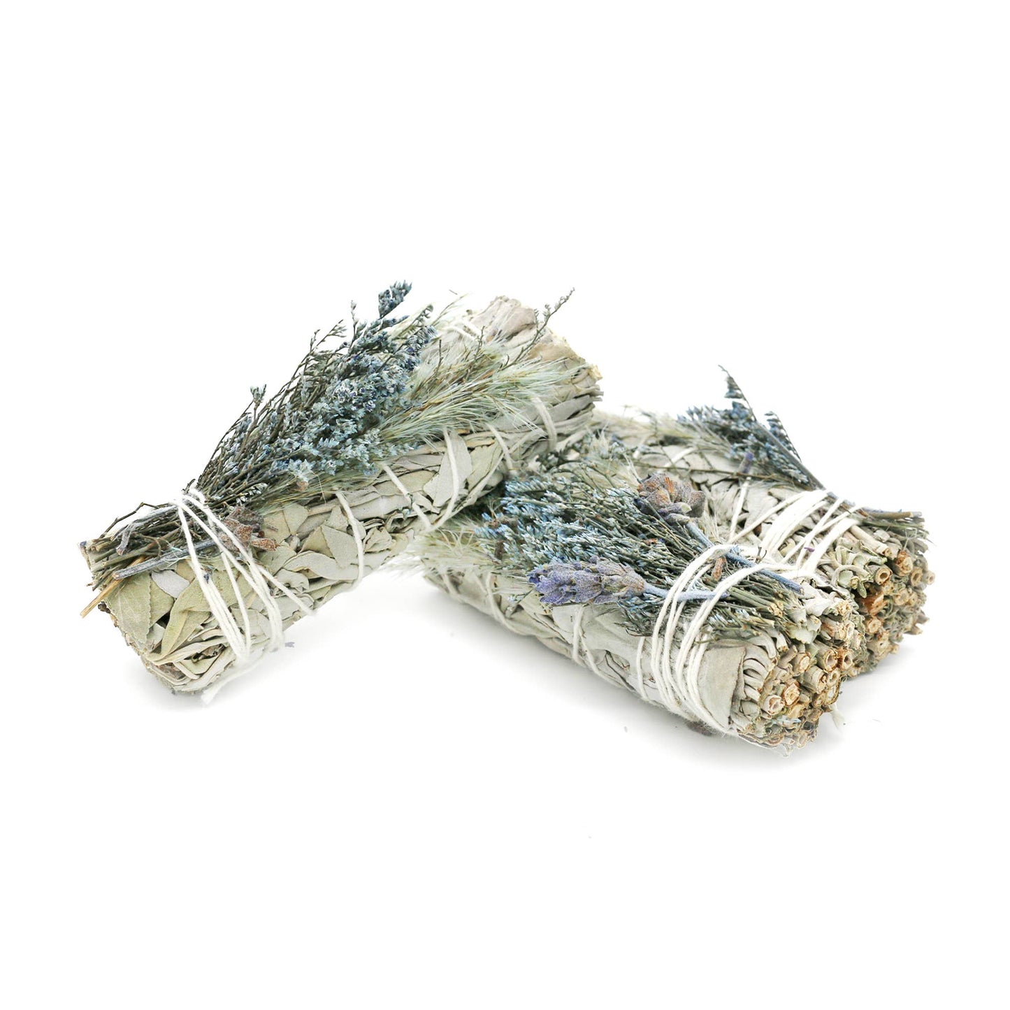 Designs by Deekay Inc. - 'Blue Bouquet' Floral White Sage Smudge Stick (4 in.) - Dear John