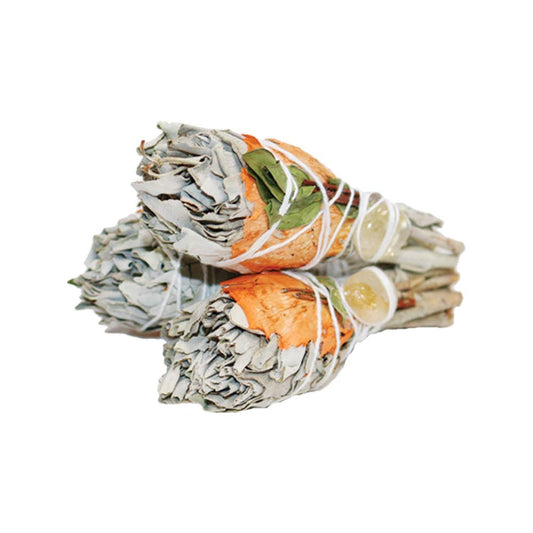 Designs by Deekay Inc. - Torch - White Sage w/ Mitron Leaves, Rose Petals & Citrine - Dear John