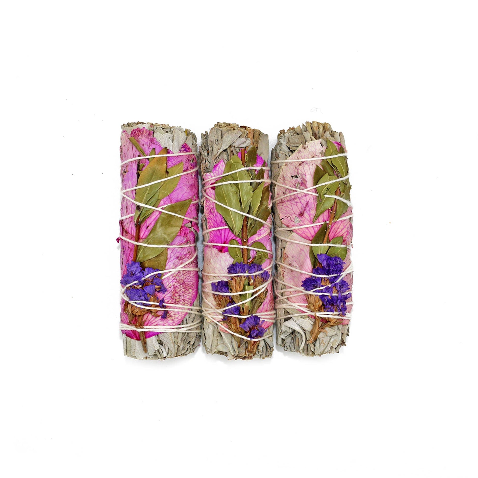 Designs by Deekay Inc. - White Sage Smudge Stick, Rose & Statice - Meadow (4 in.) - Dear John