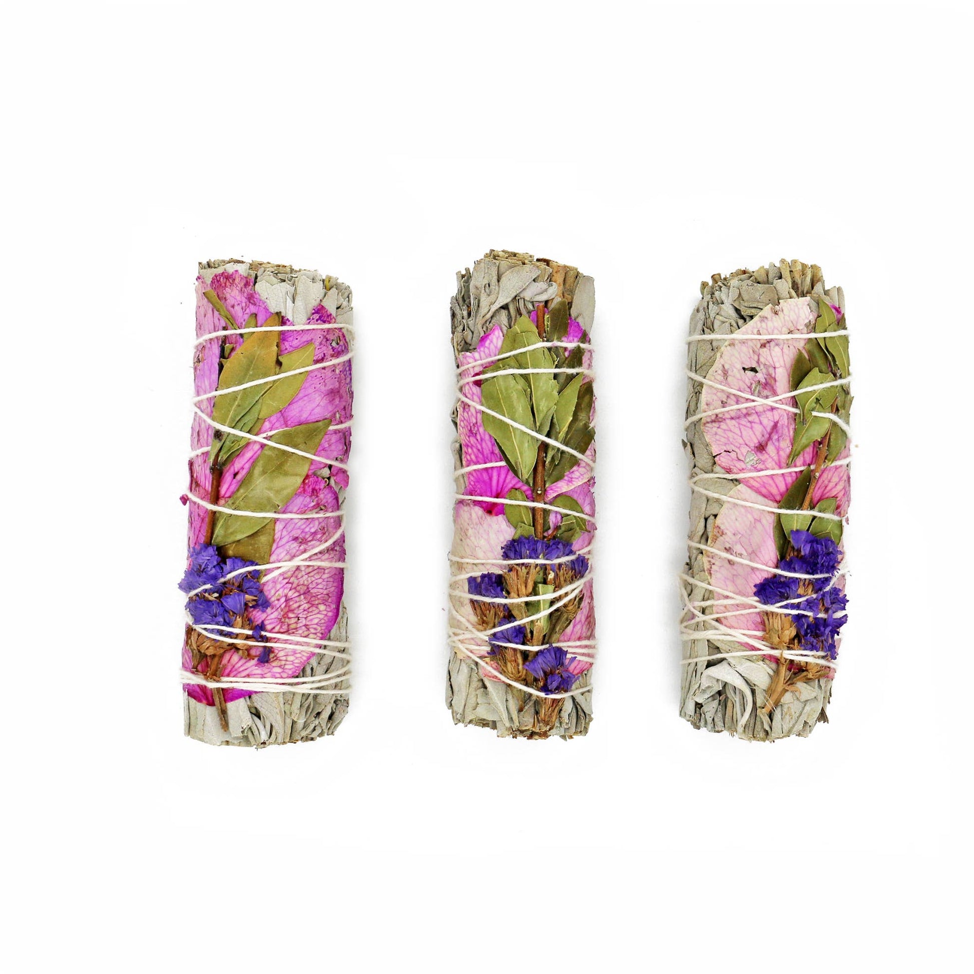 Designs by Deekay Inc. - White Sage Smudge Stick, Rose & Statice - Meadow (4 in.) - Dear John