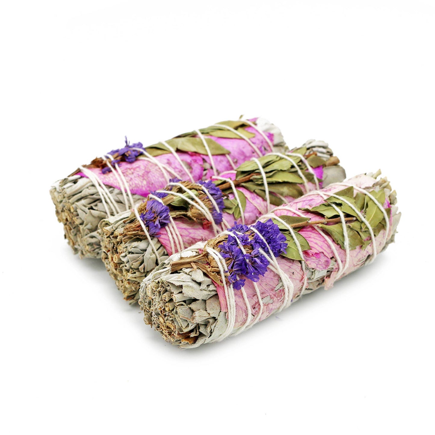 Designs by Deekay Inc. - White Sage Smudge Stick, Rose & Statice - Meadow (4 in.) - Dear John