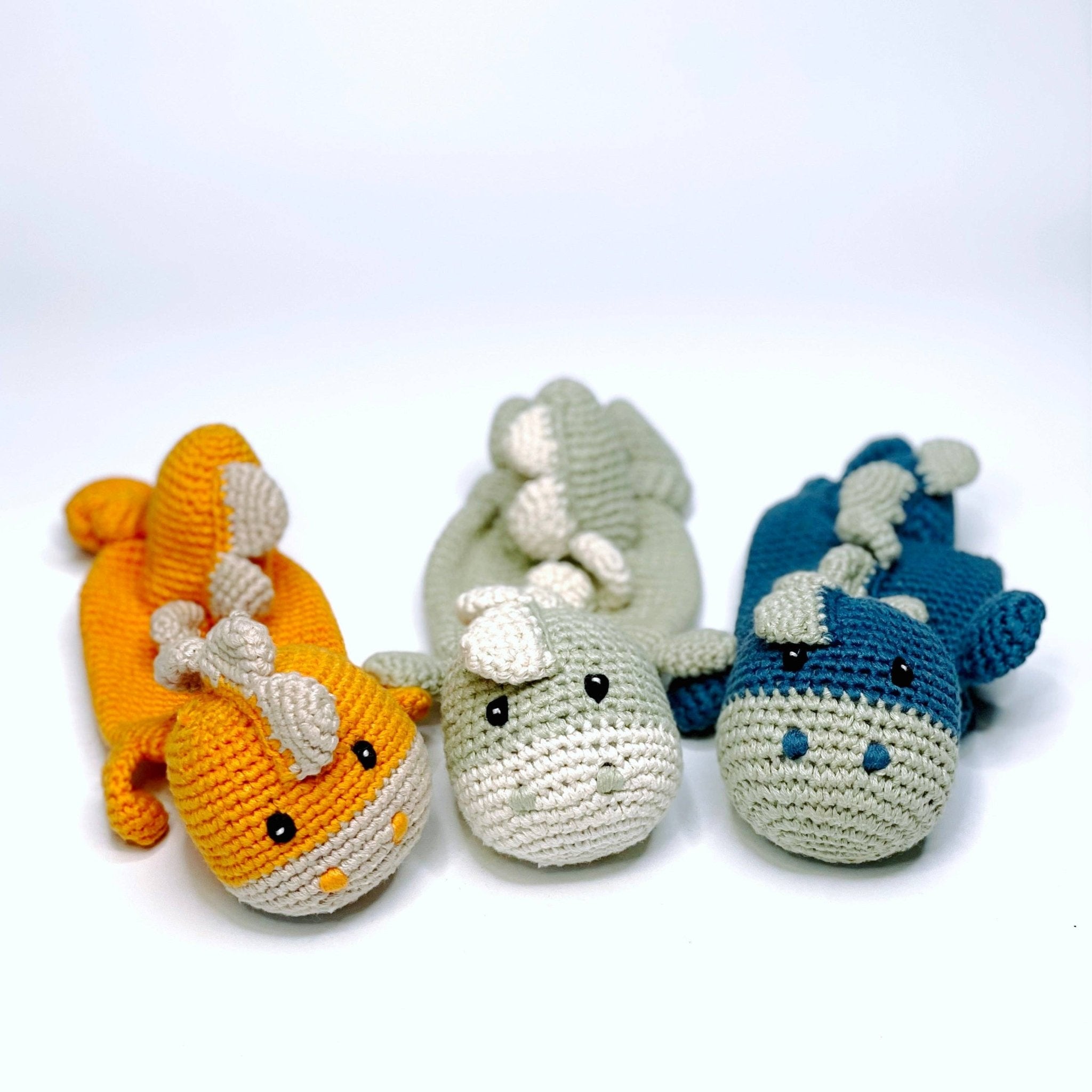 Dino Lovey – Handmade Organic Cotton Comfort Toy (3 Colors) - Dear John