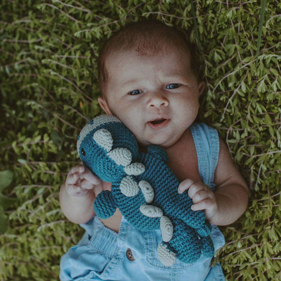 Dino Lovey – Handmade Organic Cotton Comfort Toy (3 Colors) - Dear John