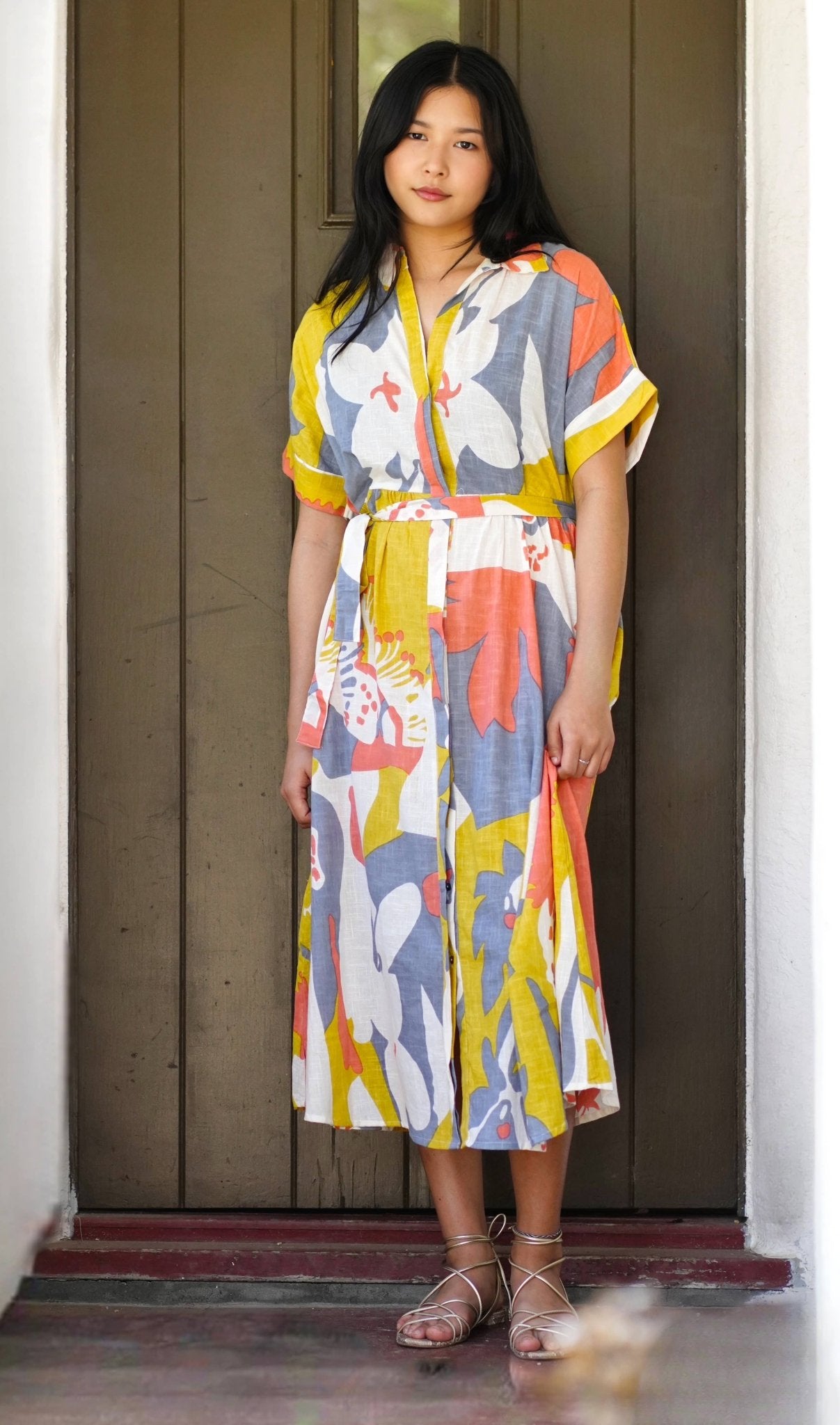 Dolma - Brigitte Abstract Print Dress Multi - Dear John