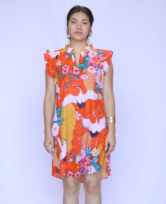 Dolma - Crane Dress-Red - Dear John