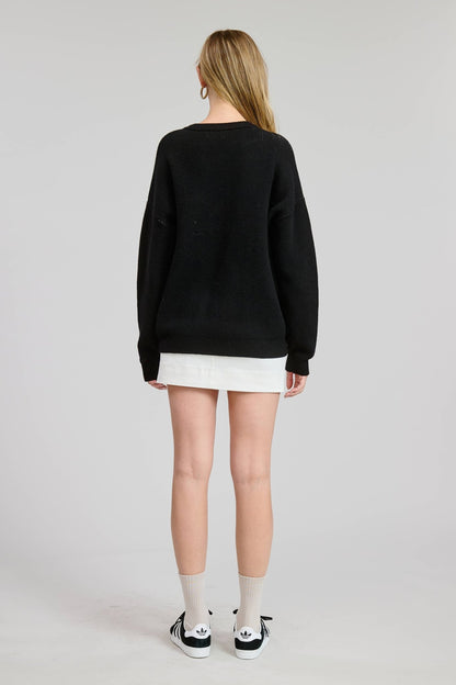 Double Espresso Martini Jacquard Sweater Top - Dear John