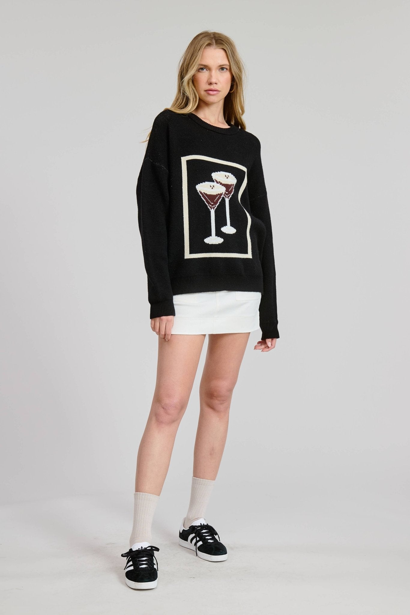 Double Espresso Martini Jacquard Sweater Top - Dear John