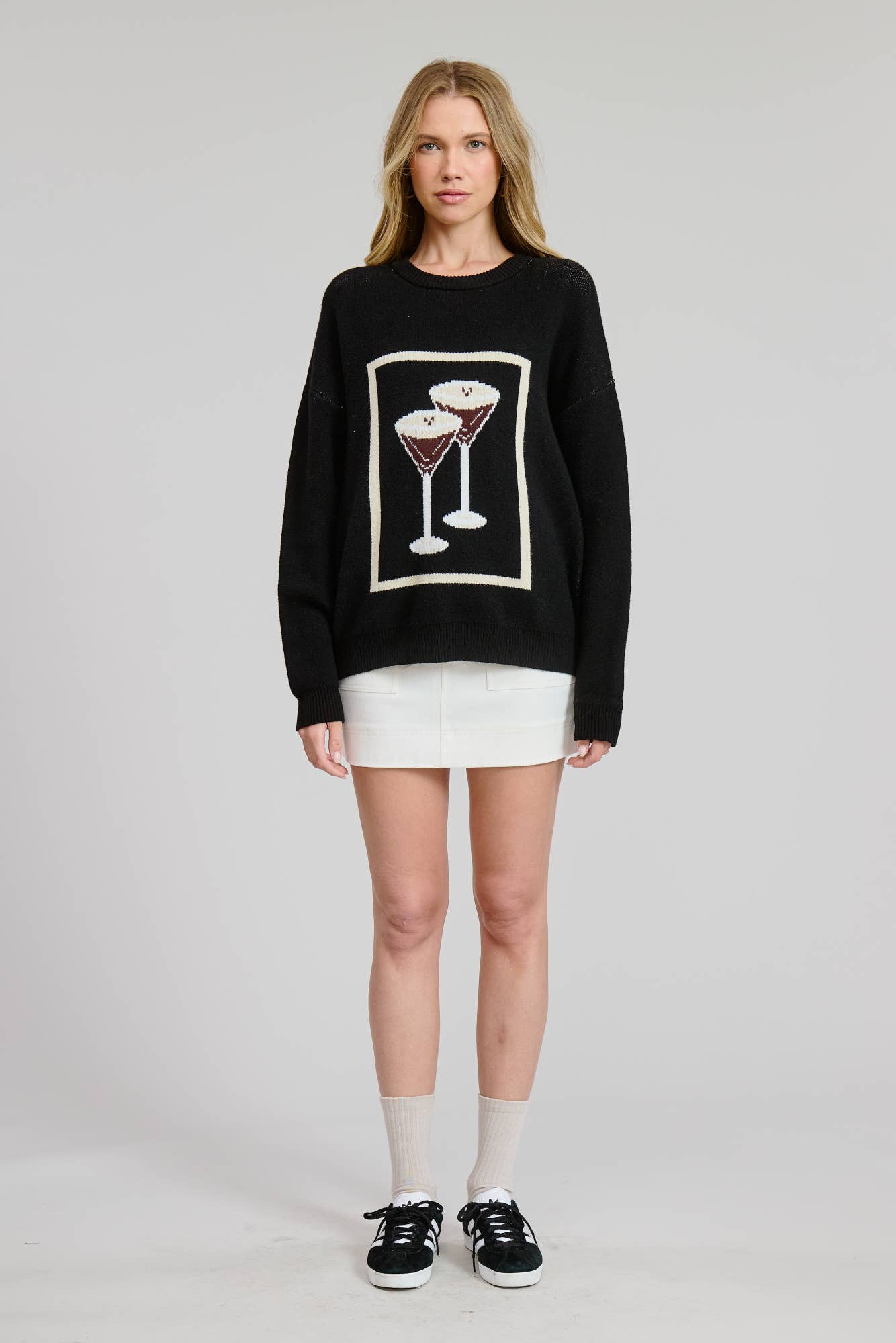 Double Espresso Martini Jacquard Sweater Top - Dear John