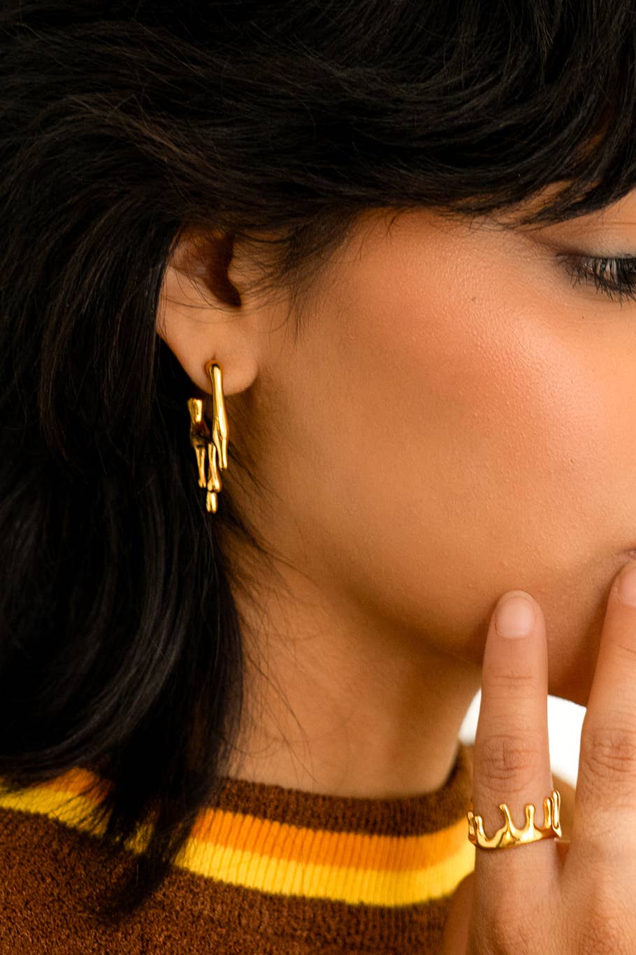 Drip Drop Hoops - 18K Gold Plated - Dear John