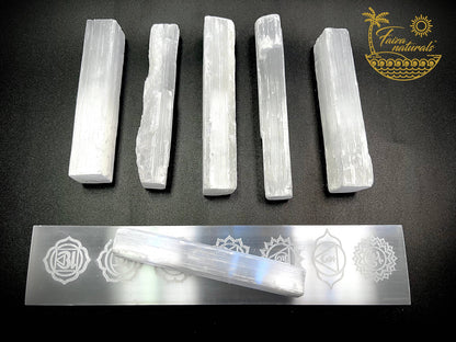 Selenite Crystal Wand — 4" Polished (Ethically Sourced, Morocco)