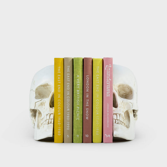 Life-Size Skull Bookends — Realistic Polyresin (Set of 2)